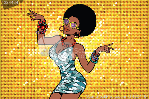 Image of African American woman disco dancer