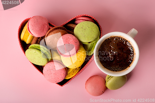 Image of Macarons with coffee