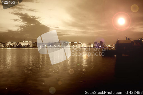 Image of Panorama of modern city at night.