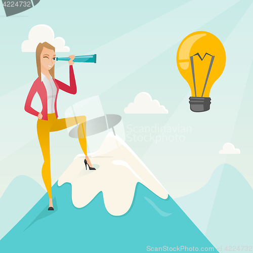 Image of Business woman looking for business idea.