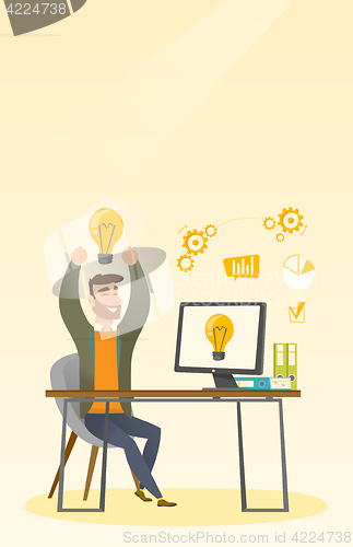 Image of Creative excited businessman having business idea.