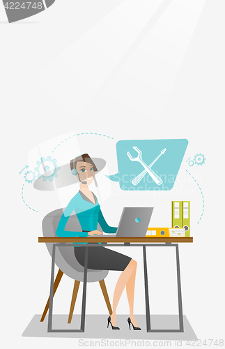 Image of Technical support operator vector illustration.