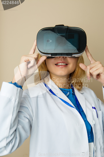 Image of Woman in virtual reality glasses