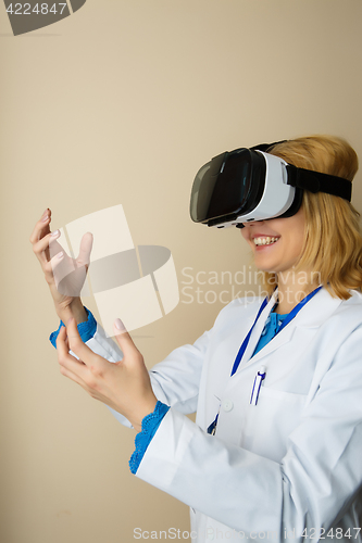 Image of Girl in white coat at hospital