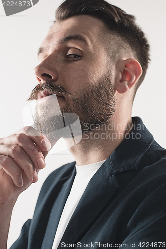 Image of Young attractive macho stylish fashionable guy.