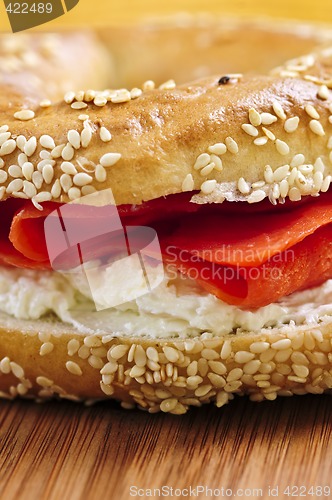 Image of Bagel with smoked salmon and cream cheese