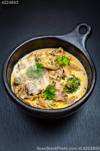 Image of Oyster mushroom soup with vegetables