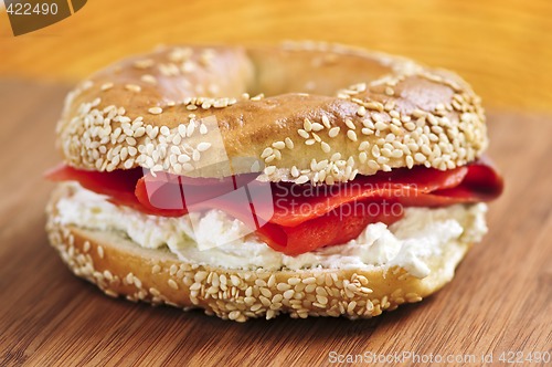 Image of Bagel with smoked salmon and cream cheese