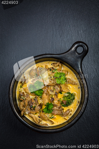 Image of Oyster mushroom soup with vegetables