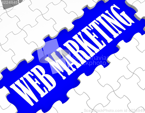 Image of Web Marketing Puzzle Shows Internet Sales