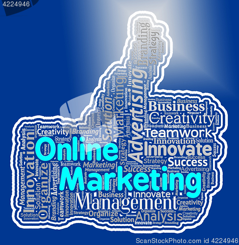 Image of Online Marketing Thumb Shows Web Site And Advertising