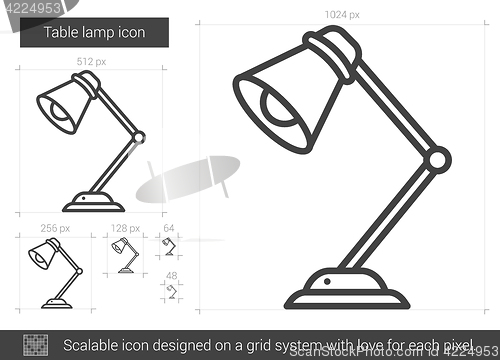 Image of Table lamp line icon.