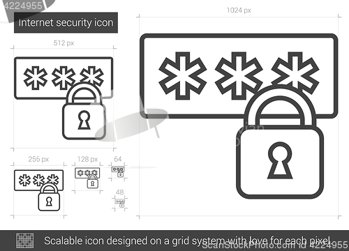 Image of Internet security line icon.