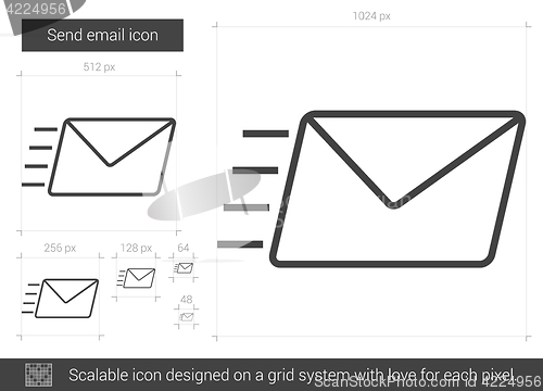 Image of Send email line icon.