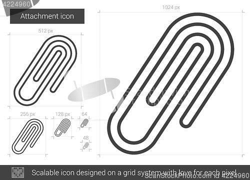 Image of Attachment line icon.