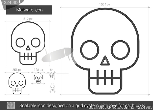 Image of Malware line icon.