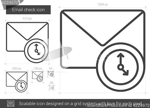 Image of Email check line icon.