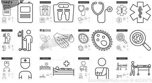 Image of Medicine line icon set.