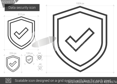 Image of Data security line icon.