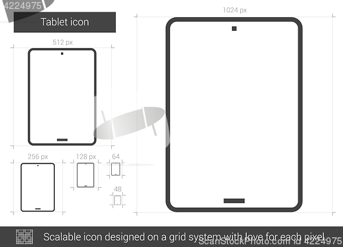 Image of Tablet line icon.