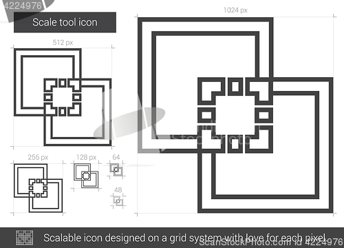 Image of Scale tool line icon.