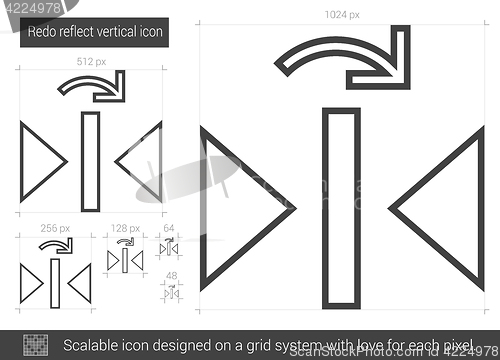 Image of Redo reflect vertical line icon.