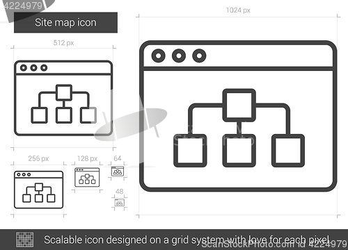 Image of Site map line icon.