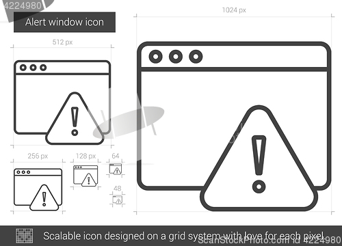 Image of Alert window line icon.