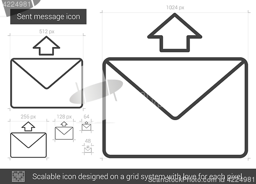 Image of Send message line icon.