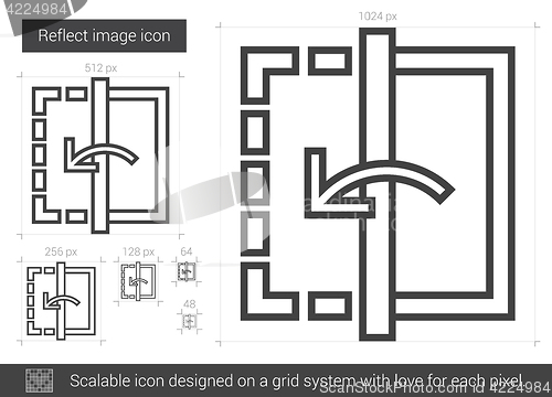 Image of Reflect image line icon.
