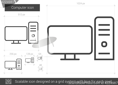 Image of Computer line icon.