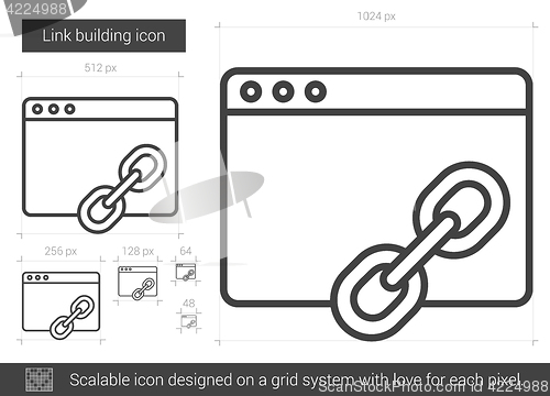 Image of Link building line icon.