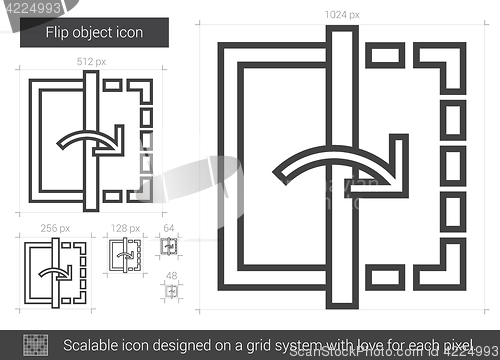 Image of Flip object line icon.