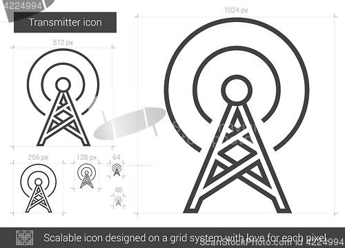 Image of Transmitter line icon.
