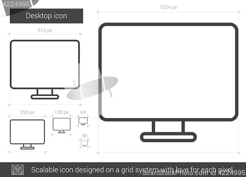 Image of Desktop line icon.