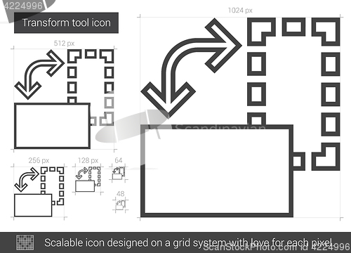 Image of Transform tool line icon.