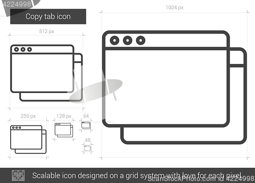 Image of Copy tab line icon.