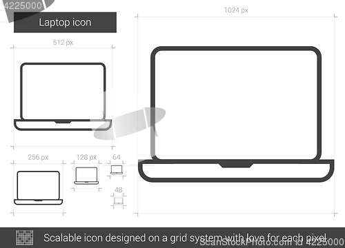 Image of Laptop line icon.