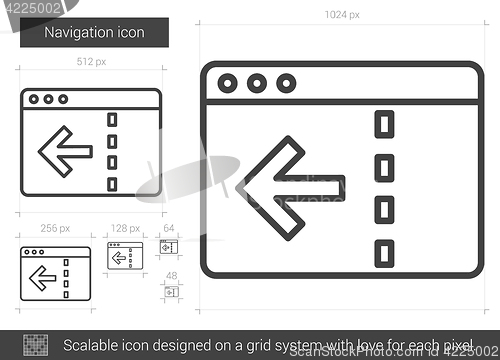 Image of Navigation line icon.