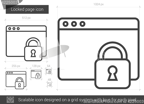 Image of Locked page line icon.