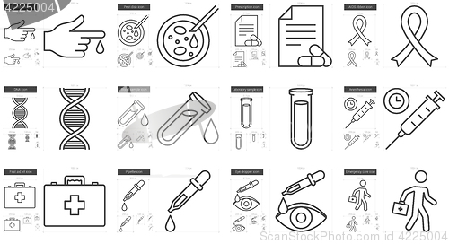 Image of Medicine line icon set.