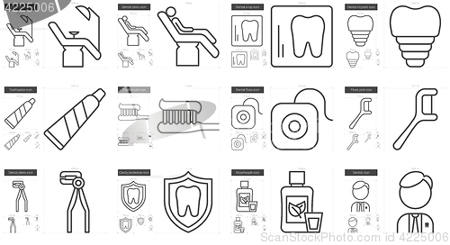 Image of Stomatology line icon set.