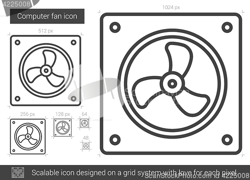 Image of Computer fan line icon.