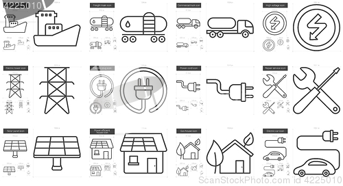 Image of Ecology line icon set.