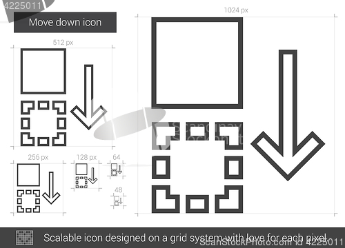 Image of Move down line icon.