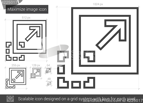 Image of Maximize image line icon.