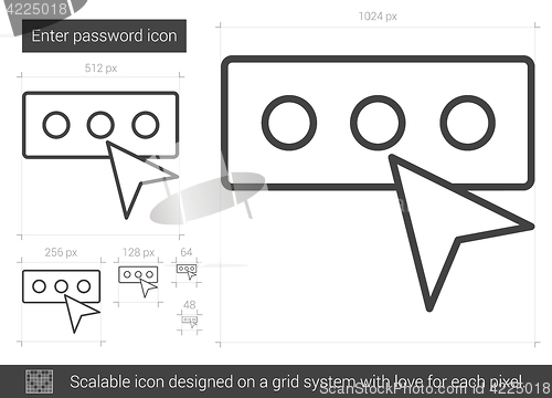 Image of Enter password line icon.