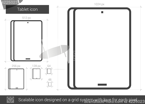 Image of Tablet line icon.