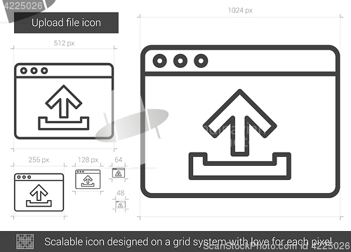 Image of Upload file line icon.