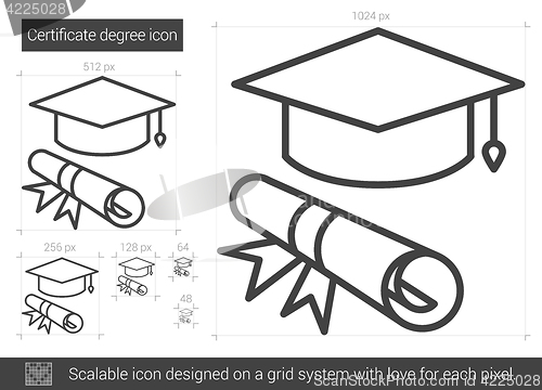 Image of Certificate degree line icon.